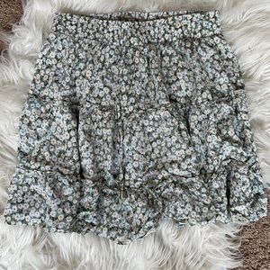 Floral High Waisted Mini Skirt